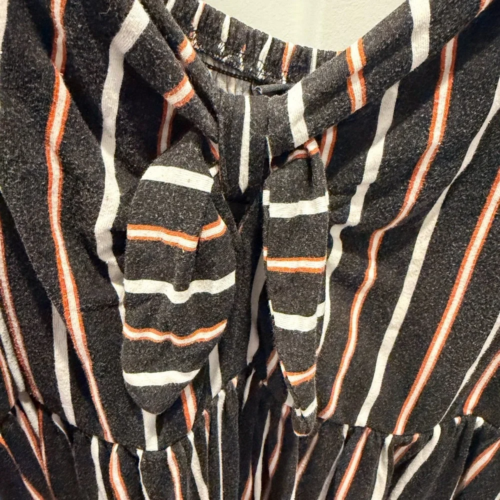 Torrid Striped Dress Size 3 Black Sleeveless Tie Front Plus Size - Picture 3 of 11